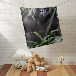 The Midnight Gorilla King: Monarch of the Forest Baby Blanket