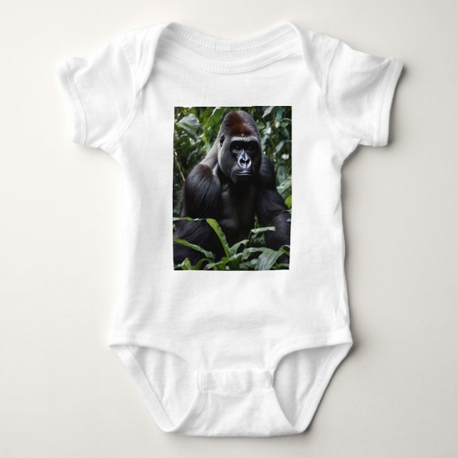 The Midnight Gorilla King: Monarch of the Forest Baby Bodysuit (Front)