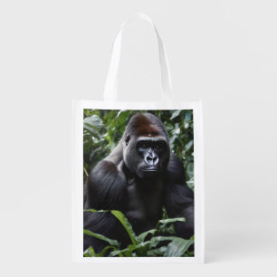 The Midnight Gorilla King: Monarch of the Forest Grocery Bag