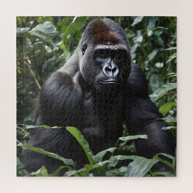 The Midnight Gorilla King: Monarch of the Forest Jigsaw Puzzle (Vertical)
