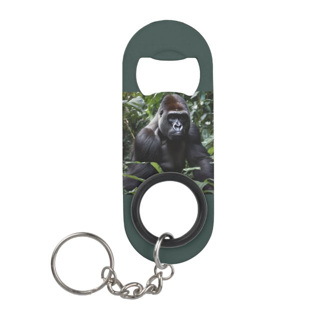 The Midnight Gorilla King: Monarch of the Forest Keychain Bottle Opener (Front)
