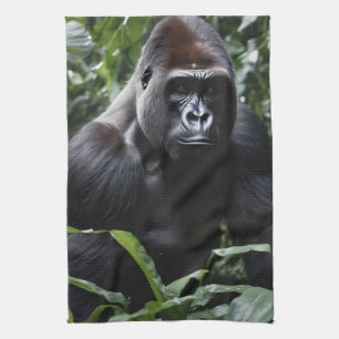 The Midnight Gorilla King: Monarch of the Forest Kitchen Towel
