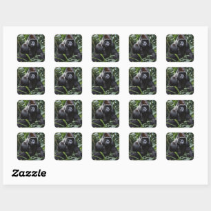 The Midnight Gorilla King: Monarch of the Forest Square Sticker