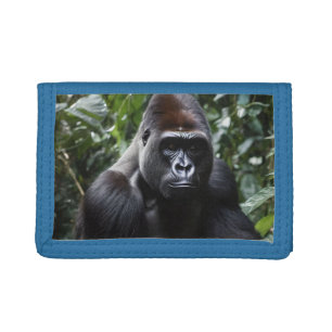 The Midnight Gorilla King: Monarch of the Forest Tri-fold Wallet