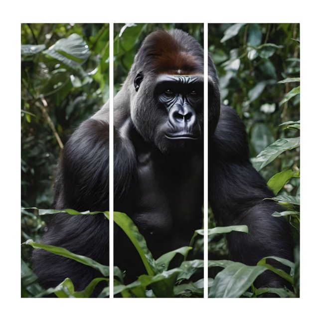 The Midnight Gorilla King: Monarch of the Forest Triptych (Front)