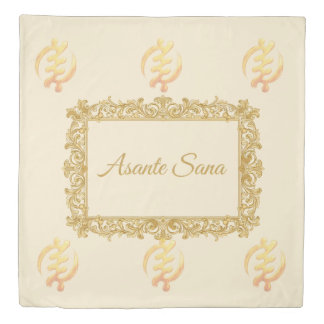 "The Midnight Muse" Asante Sana Gold Adinkra Herit Duvet Cover