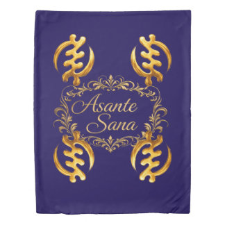 "The Midnight Muse" Asante Sana Gold Adinkra Herit Duvet Cover