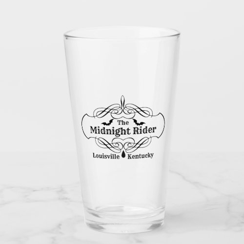 The Midnight Rider Logo Glass Cup