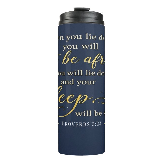 The Midnight Starry Night - Proverbs 3:24 Thermal Tumbler (Front)