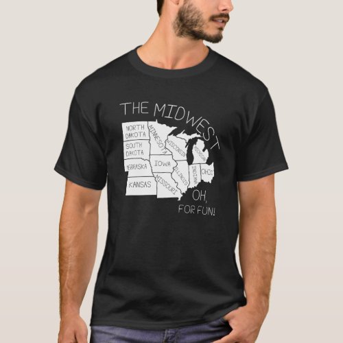 THE MIDWEST FUN Geography Map T_shirt