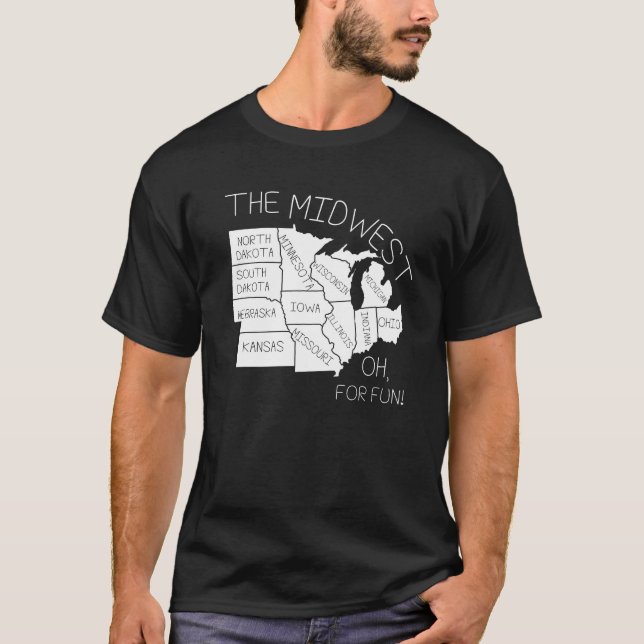 THE MIDWEST FUN Geography Map T-shirt (Front)
