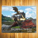 The Mighty Dragon Any Year Fantasy Calendar<br><div class="desc">This design was created though digital art. It may be personalized in the area provided by changing the photo and/or text. Or it can be customized by choosing the click to customize further option and delete or change the color the background, add text, change the text color or style, or...</div>