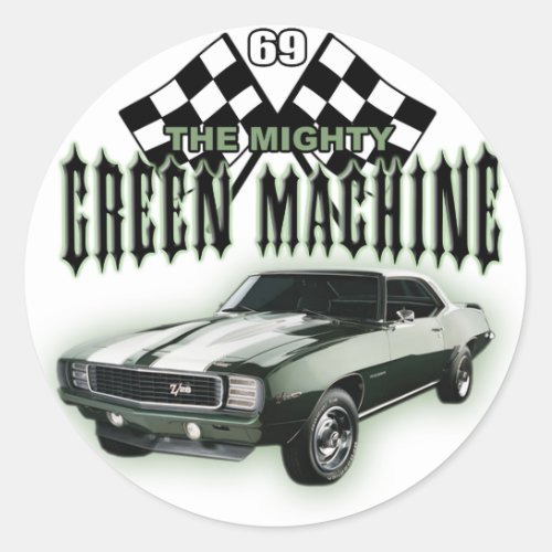 The Mighty Green Machine Classic Round Sticker