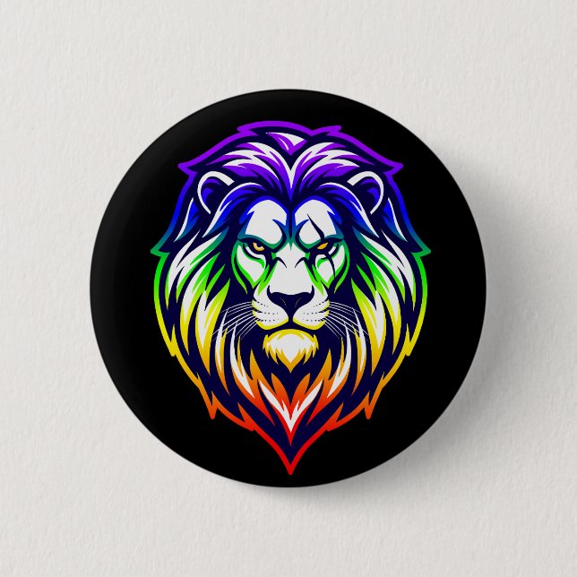 The Mighty Lion - Sovereign 'Pride-Support' Button (Front)