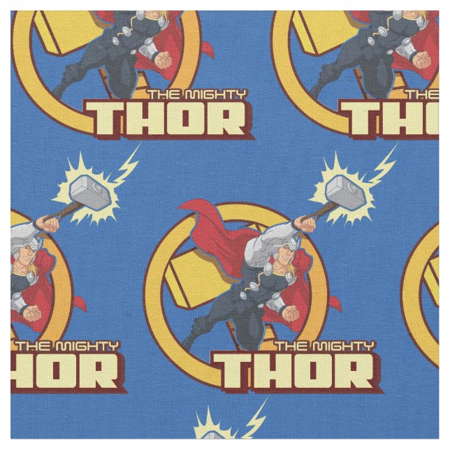 The Mighty Thor Character Graphic Fabric (Close Up)