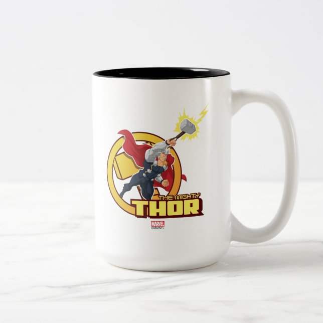 The Mighty Thor Character Graphic Two-Tone Coffee Mug (Right)