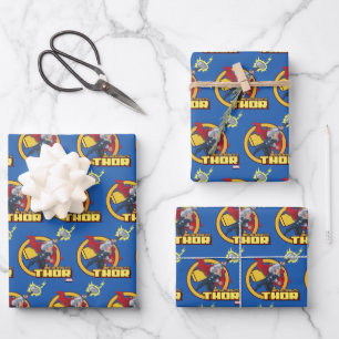 The Mighty Thor Character Graphic Wrapping Paper Sheets