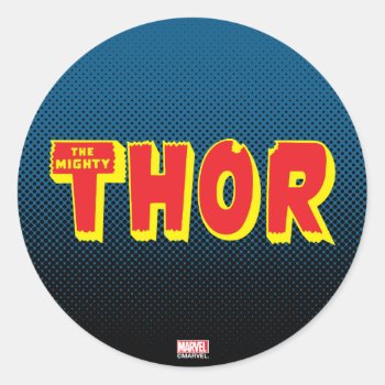 The Mighty Thor Logo Classic Round Sticker by marvelclassics at Zazzle