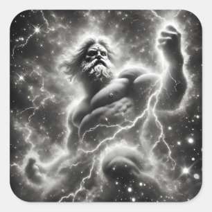 the mighty zeus square sticker