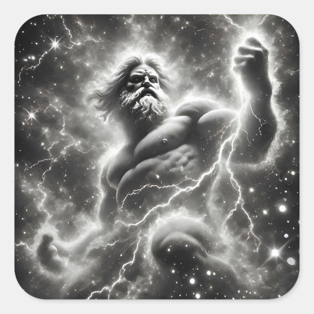  the mighty zeus square sticker (Front)