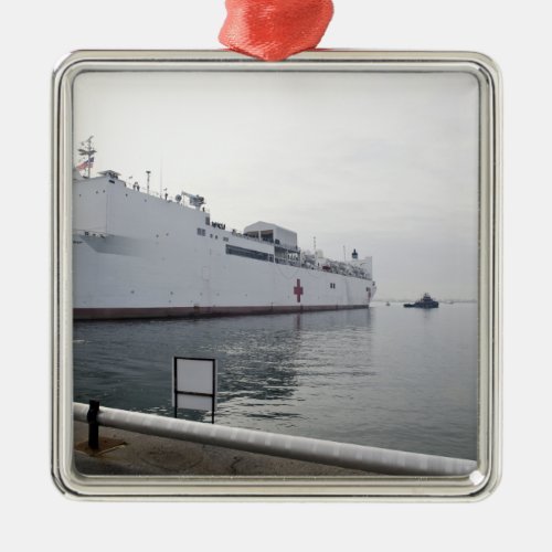 The Military Sealift Command hospital ship Metal Ornament