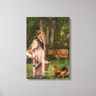 The Milk Maid (by Winslow Homer) Canvas Print