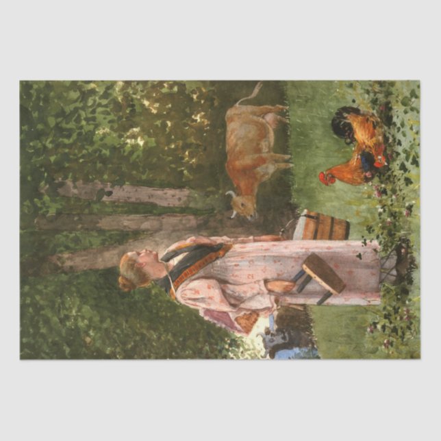 The Milk Maid (Rural Dairy Farm) Tissue Paper (Front)