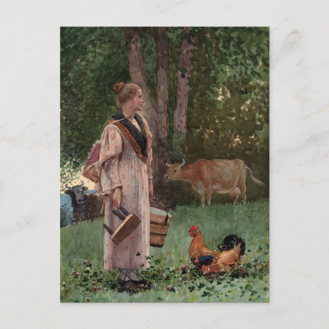 The Milk Maid | Winslow Homer Postcard (Front)