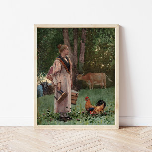 The Milk Maid Winslow Homer Poster