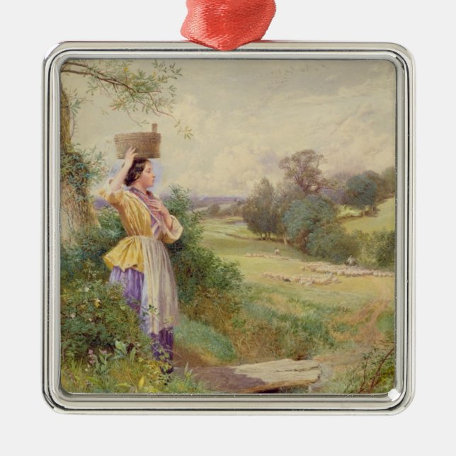 The Milkmaid, 1860 Metal Ornament (Front)