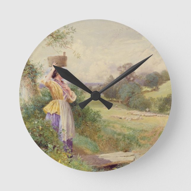 The Milkmaid, 1860 Round Clock (Front)