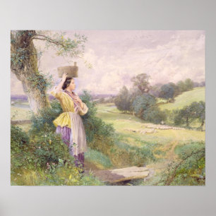 The Milkmaid, 1860 (w/c on paper) Poster