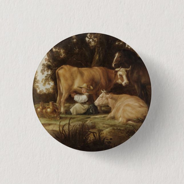 The Milkmaid Aelbert Cuyp    Button (Front)