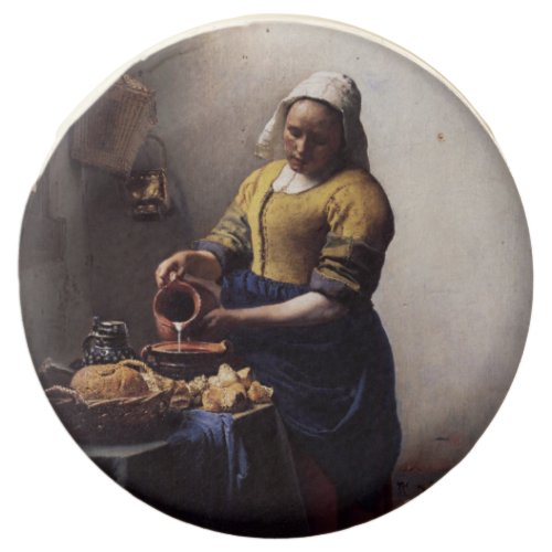 The Milkmaid by Johannes Vermeer Chocolate Dipped Oreo