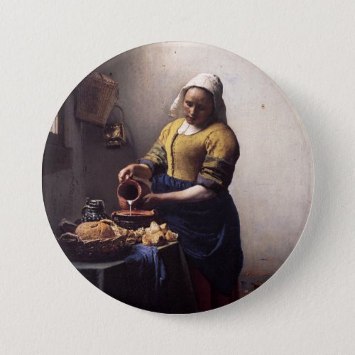 The Milkmaid by Johannes Vermeer Pinback Button