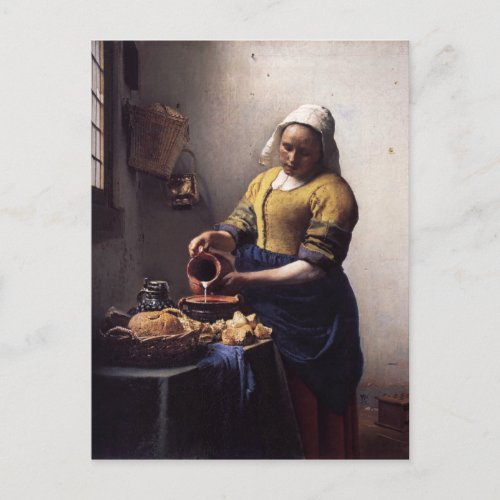 The Milkmaid by Johannes Vermeer Postcard