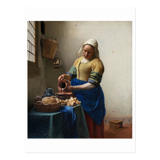 The Milkmaid By Johannes Vermeer Postcard Zazzle Com   The Milkmaid By Johannes Vermeer Postcard Rda2951bfe0d14a3d9a853cec7d179128 Vgbaq 8byvr 630 