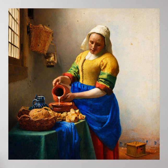 The Milkmaid by Johannes Vermeer Poster (Front)
