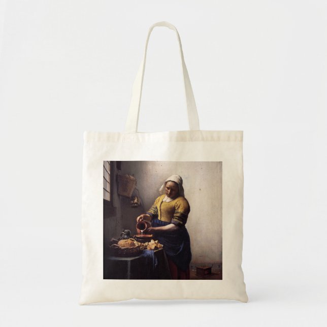 The Milkmaid by Johannes Vermeer Tote Bag (Front)