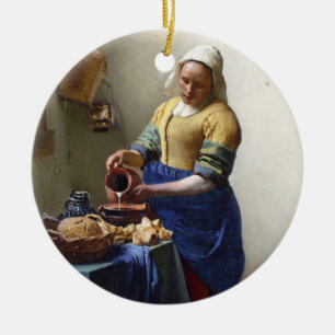The Milkmaid, c.1658-60 (oil on canvas) Ceramic Ornament