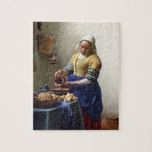 The Milkmaid c1658_60 oil on canvas Jigsaw Puzzle