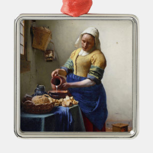 The Milkmaid, c.1658-60 (oil on canvas) Metal Ornament
