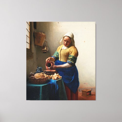 The Milkmaid ca 1660 by Johannes Vermeer Canvas Print