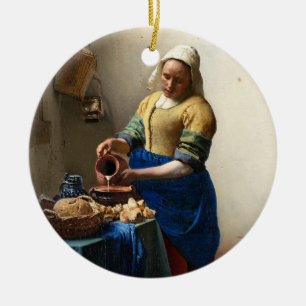 The Milkmaid, Jan Vermeer Ceramic Ornament