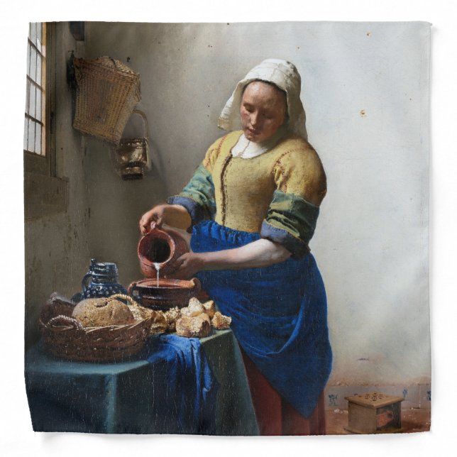 The Milkmaid, Johannes Vermeer, 1657-1658 Bandana (Front)