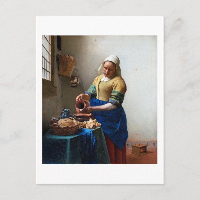 The Milkmaid, Johannes Vermeer, 1657-1658 Postcard (Front)