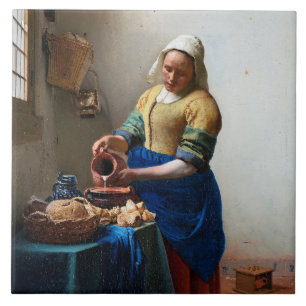 The Milkmaid, Johannes Vermeer Ceramic Tile
