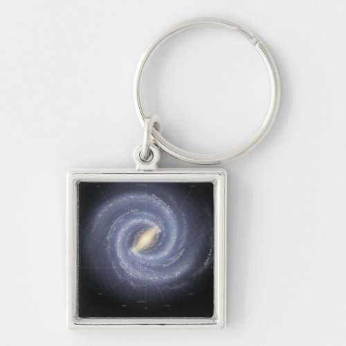 The Milky Way Galaxy annotated Keychain