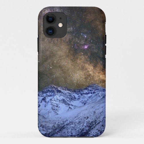 The Milky Way Over the High Mountains iPhone 11 Case