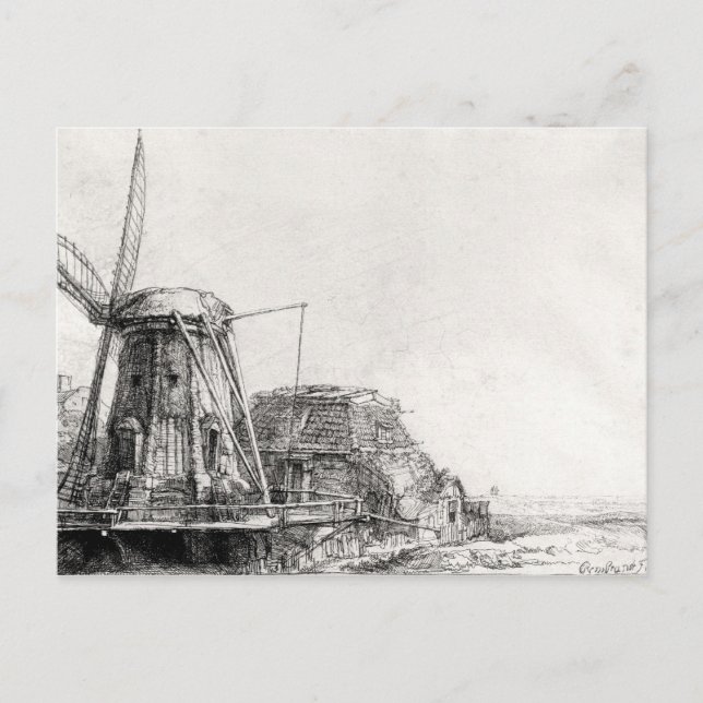 The Mill, 1641 Postcard (Front)